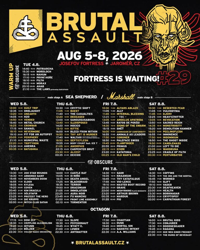 Running order for Brutal Assault
